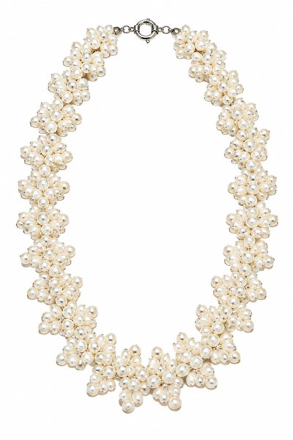 Floral Cultured Pearl Statement Necklace Floral Cultured Pearl Statement Necklace