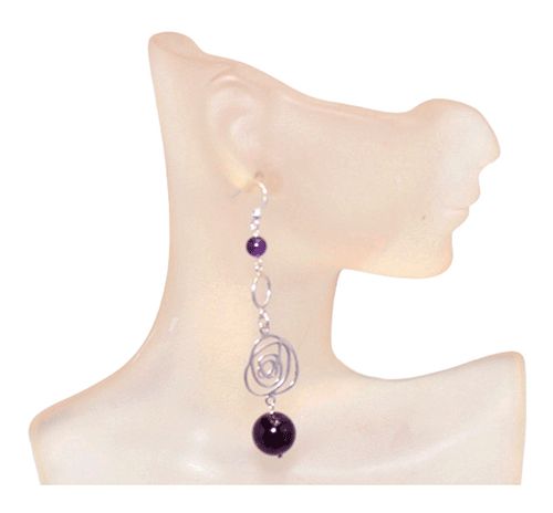 Amethyst Meridian Sterling Silver Earrings