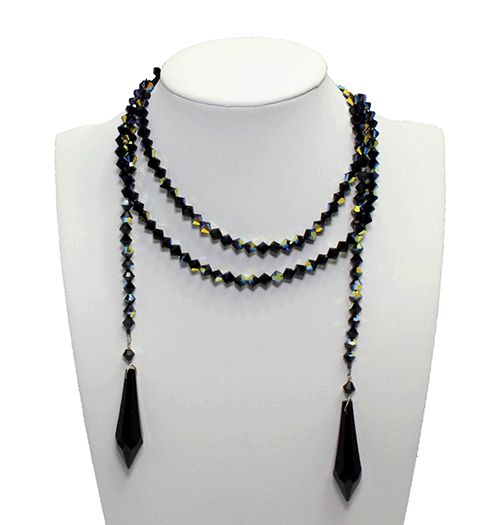 Black Swarovski® Crystal Lariat Necklace Black Swarovski® Crystal Lariat Necklace