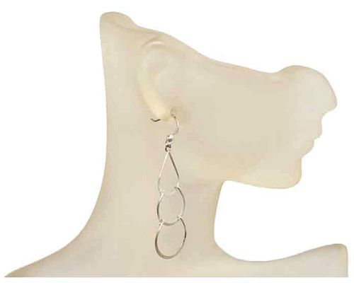 Looping Hoop Sterling Silver Drop Earrings