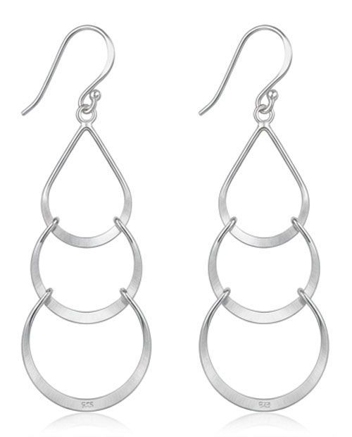 Looping Hoop Sterling Silver Drop Earrings Looping Hoop Sterling Silver Drop Earrings