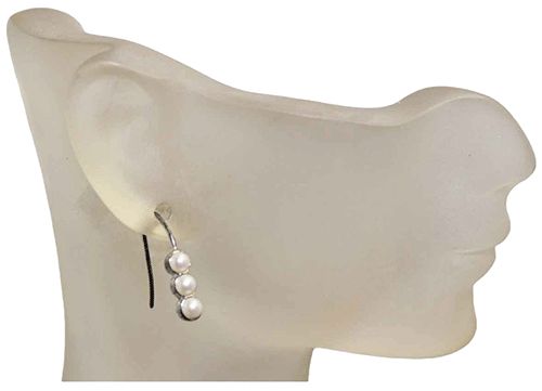 Six-Pearl 18K White Gold-Overlay Sterling Silver Earrings