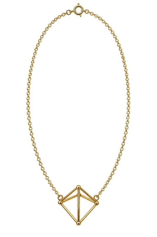 Modern 3D Geometric Gold Necklace Modern 3D Geometric Gold Necklace