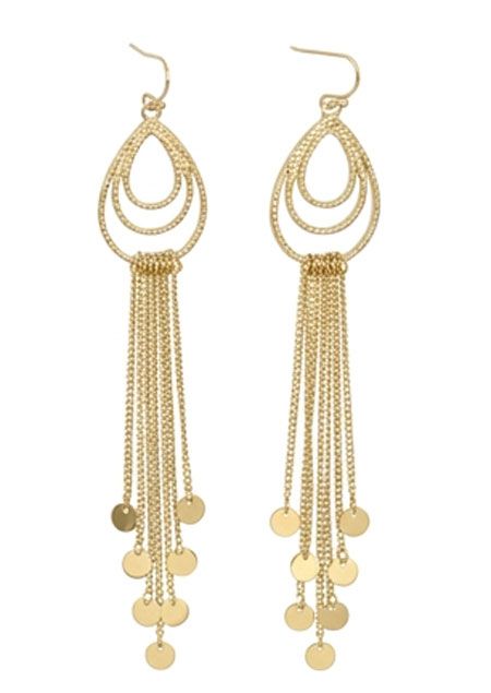 Metal Teardrop Chain Tassel Earrings Metal Teardrop Chain Tassel Earrings