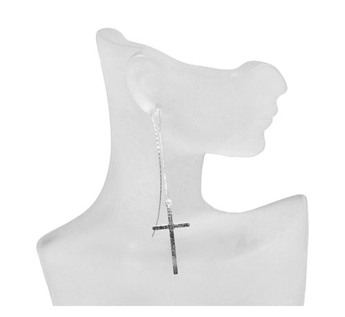 Crossline Sterling Silver Threader Earrings