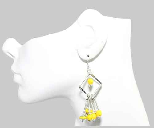 Silver & Yellow Geometric Earrings Silver & Yellow Geometric Earrings