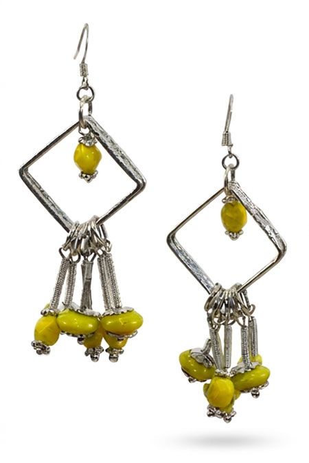 Silver & Yellow Geometric Earrings Silver & Yellow Geometric Earrings