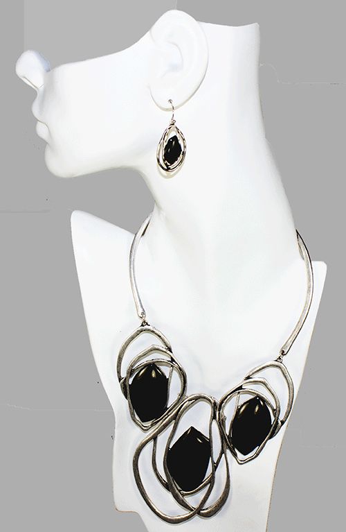 Abstract Black & Silver Statement Jewelry Set Abstract Black & Silver Statement Jewelry Set