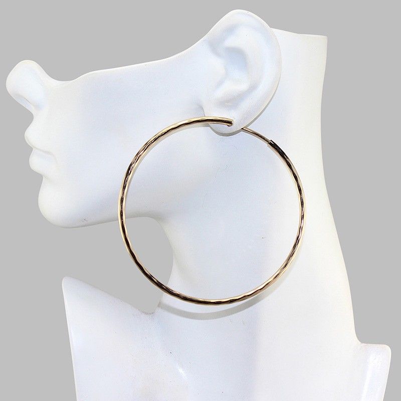Hammered Gold Tone Hoop Earrings Hammered Gold Tone Hoop Earrings
