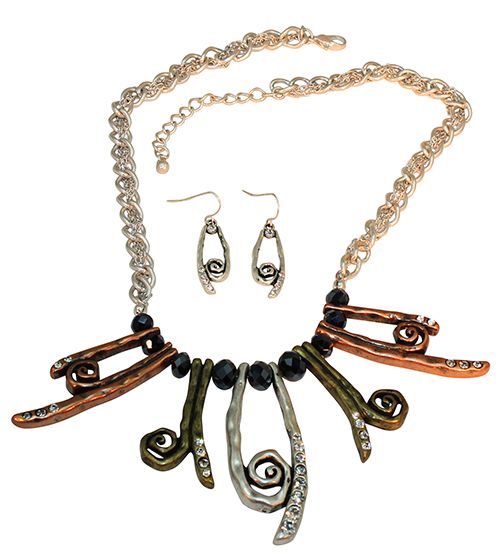 Sculptural Swirl Fashion Jewelry Set Sculptural Swirl Fashion Jewelry Set