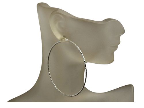 Grand L-Swirl Sterling Silver Omega Earrings