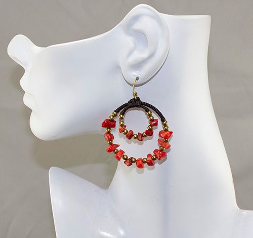 Wrapped Red Turquoise Statement Earrings Wrapped Red Turquoise Statement Earrings