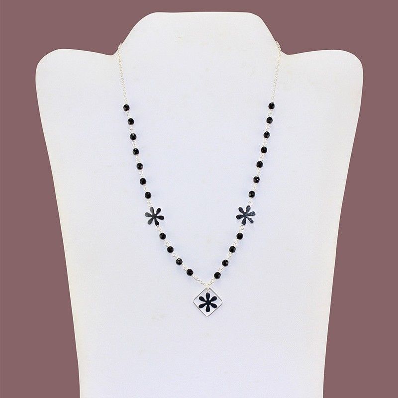 Onyx Star Accent Beaded Necklace