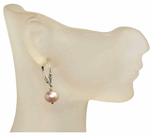 Champagne Pearl Leverback Sterling Silver Earrings Champagne Pearl Leverback Sterling Silver Earrings