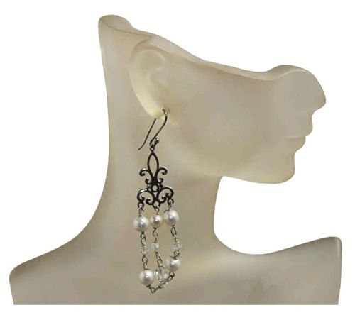 Long Cultured Pearl Sterling Silver Drops Long Cultured Pearl Sterling Silver Drops