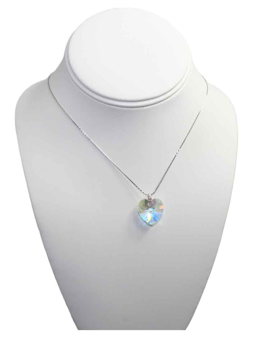 Rainbow Swarovski Heart Pendant Necklace Rainbow Swarovski Heart Pendant Necklace