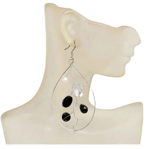 Midnight Crystal Beaded Sterling Silver Earrings Midnight Crystal Beaded Sterling Silver Earrings