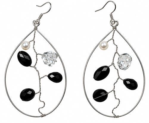 Midnight Crystal Beaded Sterling Silver Earrings Midnight Crystal Beaded Sterling Silver Earrings
