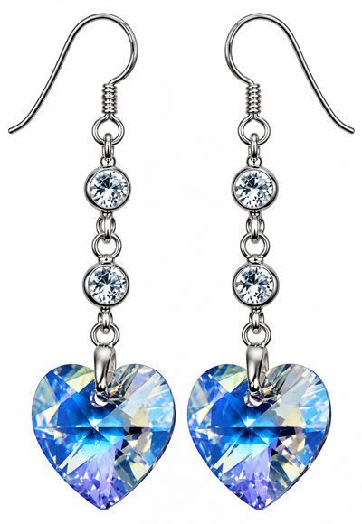 Kaleidoscope Heart Sterling Silver Crystal Earrings Kaleidoscope Heart Sterling Silver Crystal Earrings