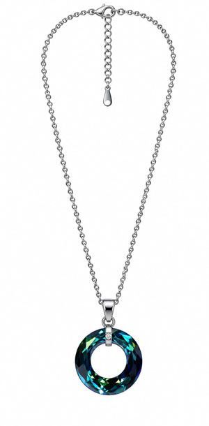 Swarovski Crystal and CZ Halo Pendant Necklace