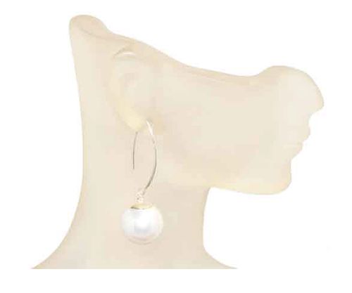 White Simulated Pearl Sterling Silver Earrings White Simulated Pearl Sterling Silver Earrings