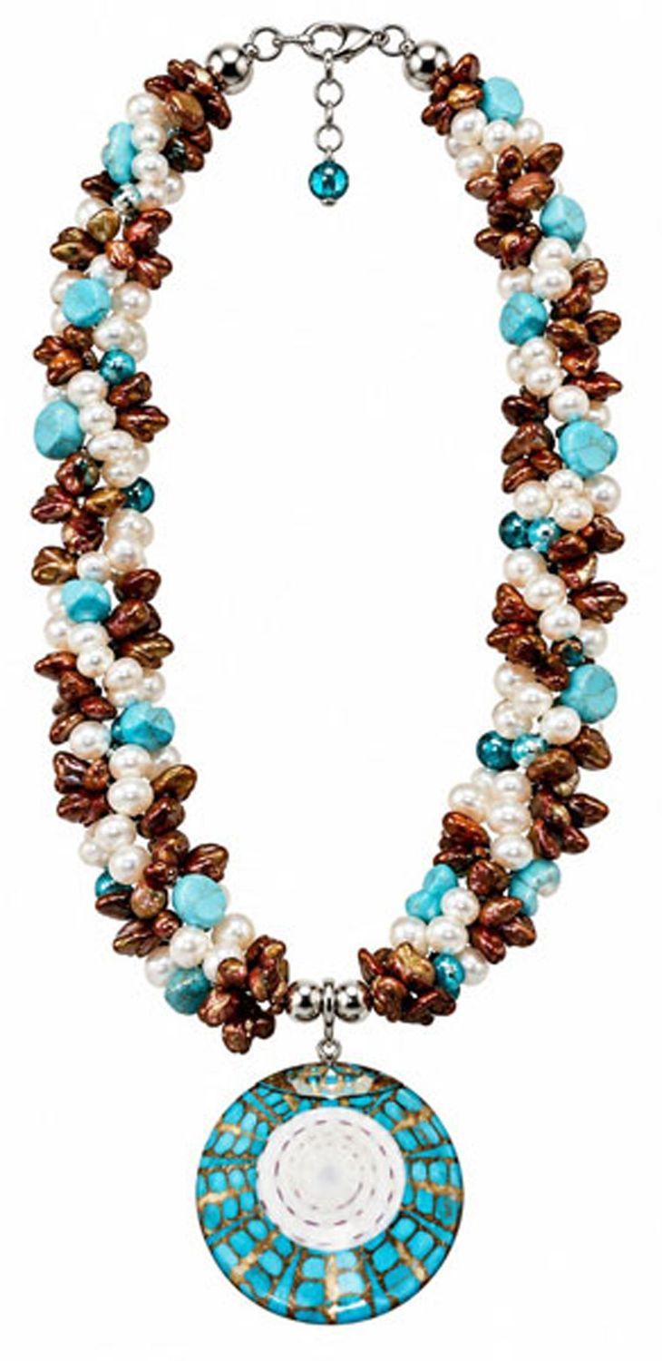 Sterling Silver Pearl Mosaic Necklace Sterling Silver Pearl Mosaic Necklace