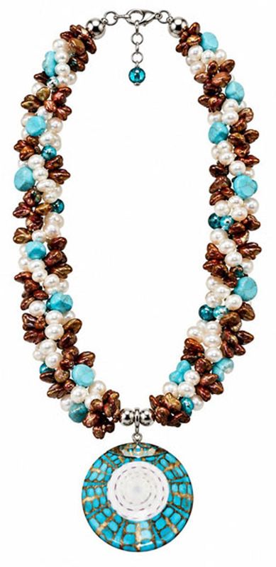 Sterling Silver Pearl Mosaic Necklace Sterling Silver Pearl Mosaic Necklace