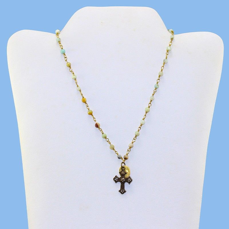 Artisan Beaded Cross Necklace Artisan Beaded Cross Necklace