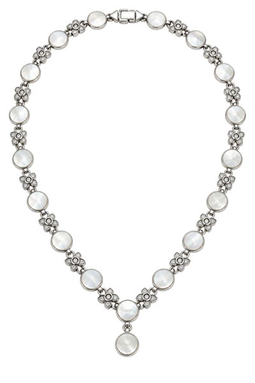 Marcasite & Mother-of-Pearl Sterling Silver Necklace Marcasite & Mother-of-Pearl Sterling Silver Necklace