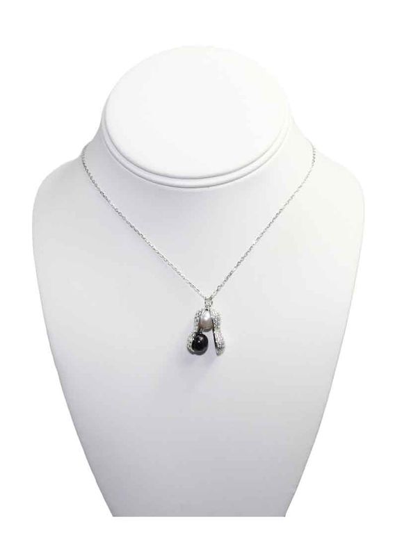 Cultured Pearl Peanut Shell Pendant Necklace
