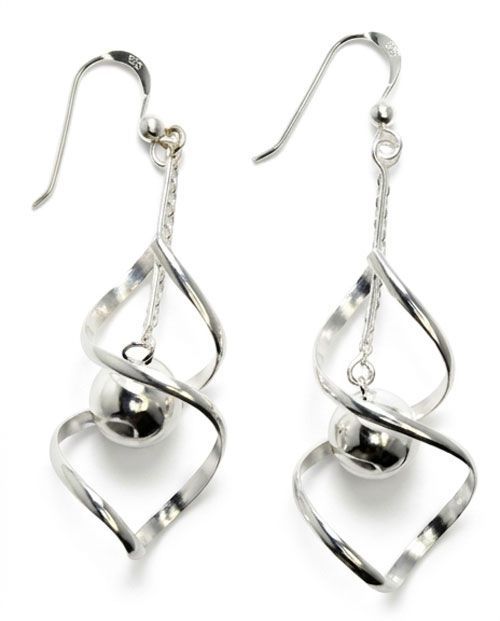 Tangled Sphere Sterling Silver Earrings � SSE882 Tangled Sphere Sterling Silver Earrings � SSE882