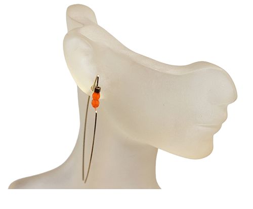 Orange Beaded Threader Earrings