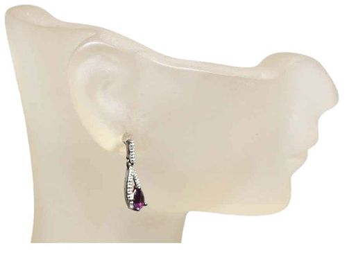 Amethyst & Diamond Accent Drop Earrings Amethyst & Diamond Accent Drop Earrings
