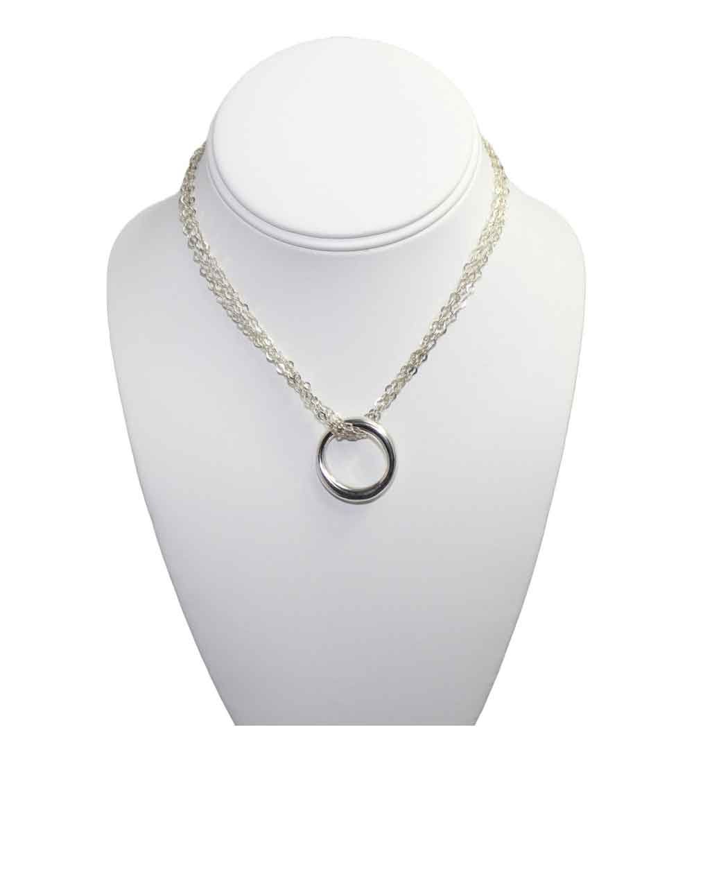 Triple-Strand Circle Pendant Necklace Triple-Strand Circle Pendant Necklace