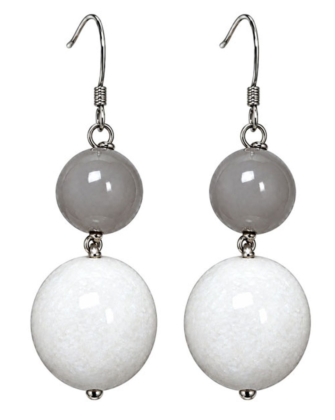 Modern Two-Tone Beaded Drop Earrings