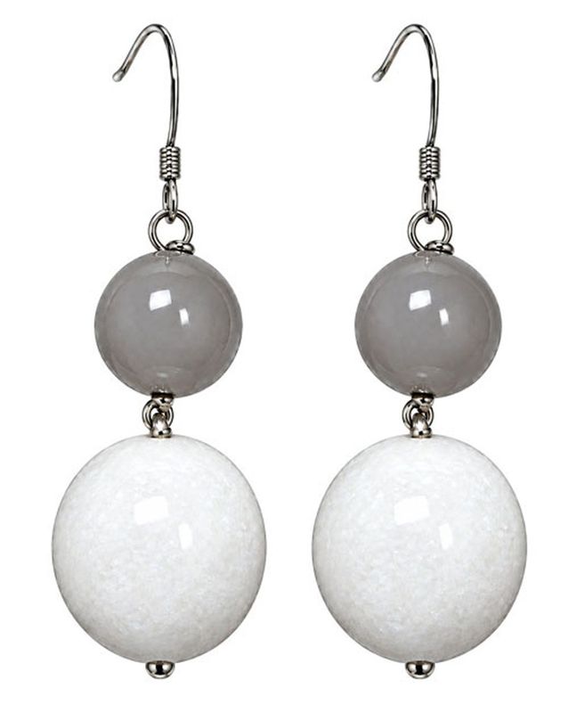 Modern Two-Tone Beaded Drop Earrings