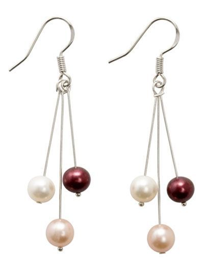 Cultured Pearl Halo Sterling Silver Earrings Cultured Pearl Halo Sterling Silver Earrings