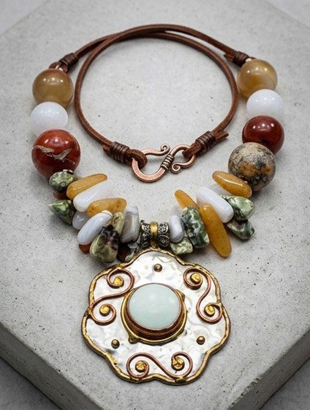 Artisan Jasper & Agate Mosaic Necklace Artisan Jasper & Agate Mosaic Necklace