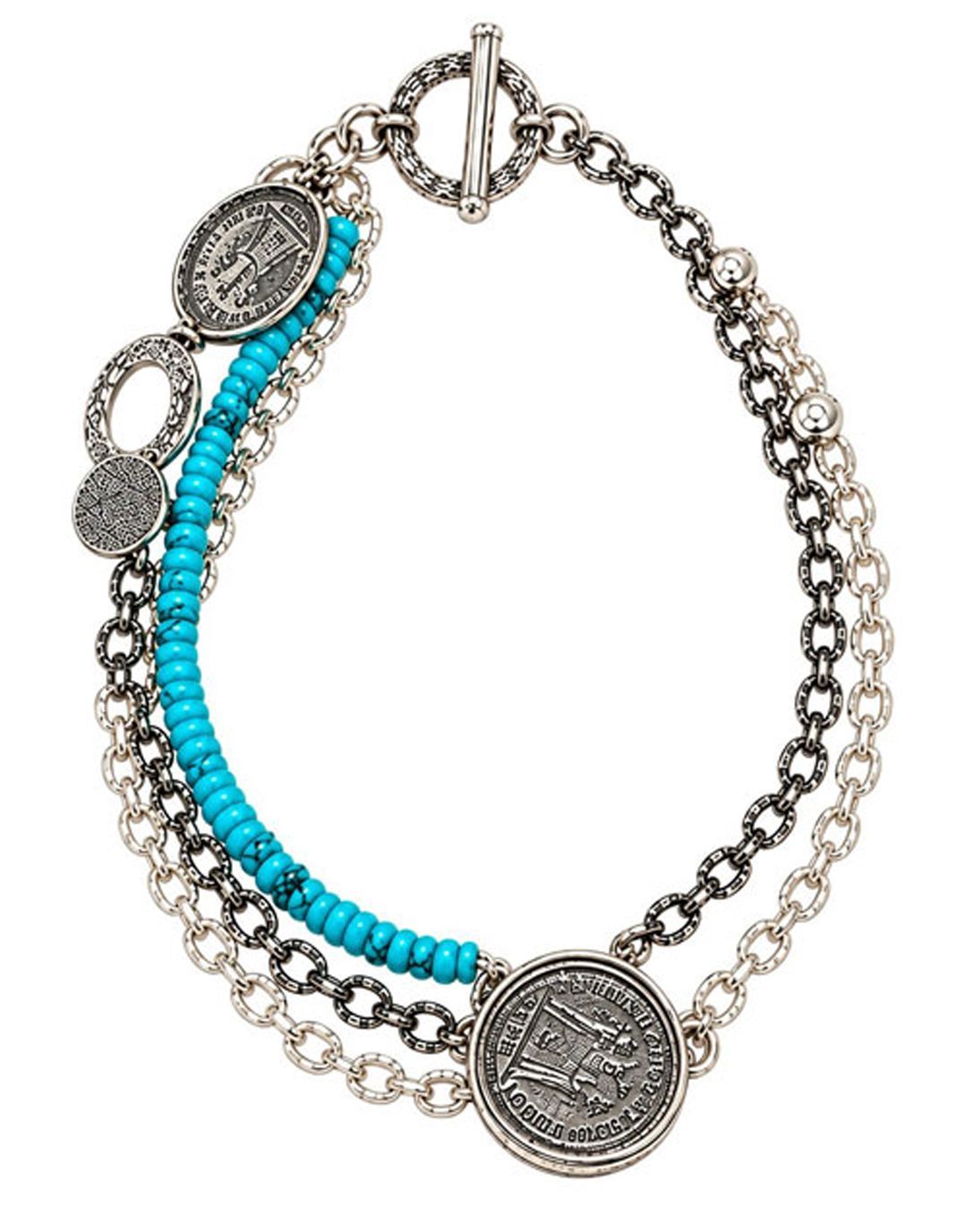 Designer Turquoise Coin Layer Necklace Designer Turquoise Coin Layer Necklace