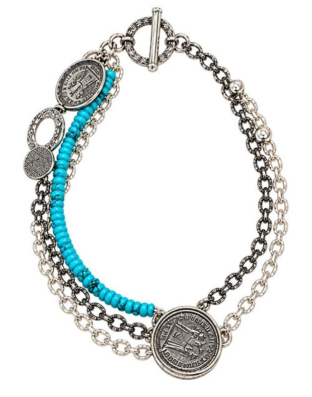 Designer Turquoise Coin Layer Necklace Designer Turquoise Coin Layer Necklace