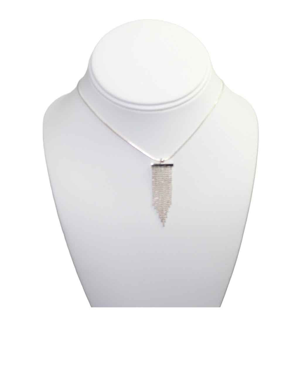 Sterling Silver Hoop Drop Pendant Necklace