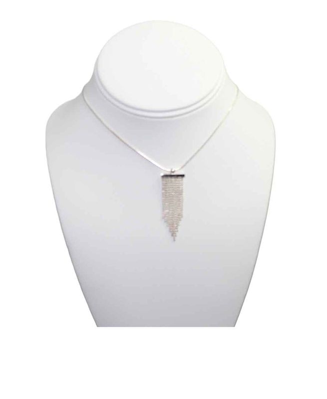Sterling Silver Hoop Drop Pendant Necklace