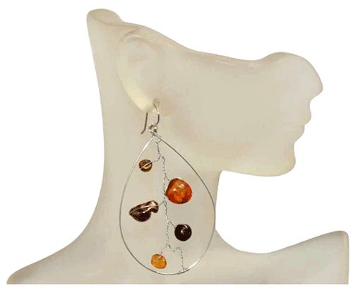 Cocoa Mosaic Beaded Sterling Silver Earrings Cocoa Mosaic Beaded Sterling Silver Earrings
