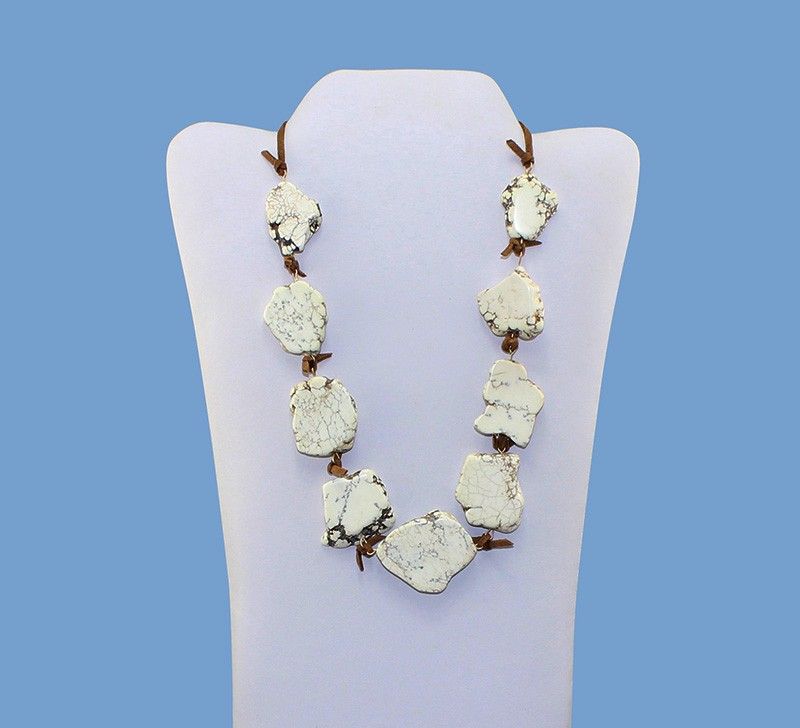 Leather & Faux Stone Necklace Leather & Faux Stone Necklace