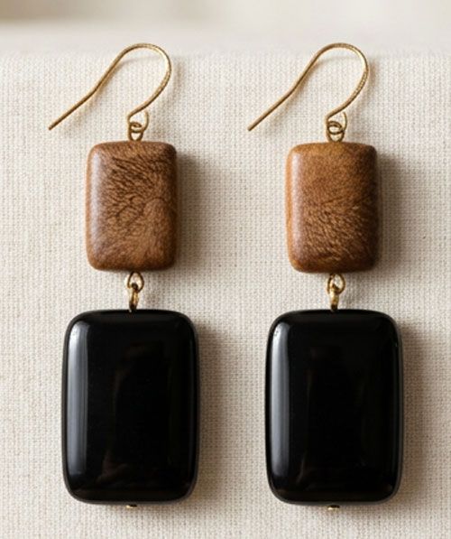 Earth Tone Geometric Drop Earrings Earth Tone Geometric Drop Earrings