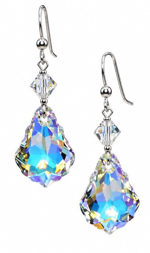 Kaleidoscope Teardrop Crystal Earrings
