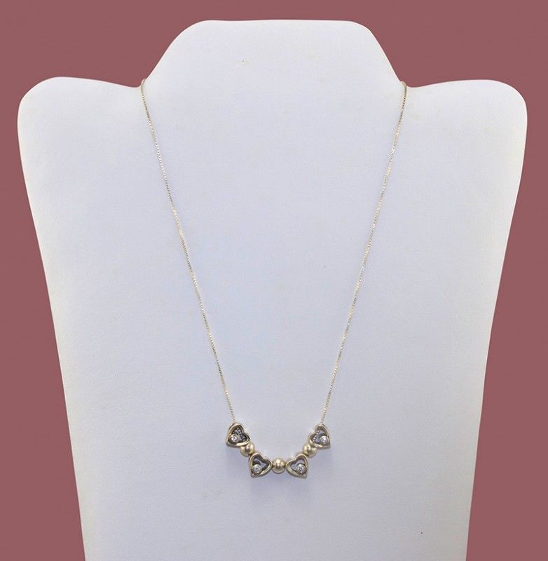 Crystal-Filled Heart Sterling Silver Necklace