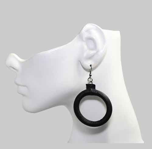 Textured Leather Hoop Earrings Textured Leather Hoop Earrings