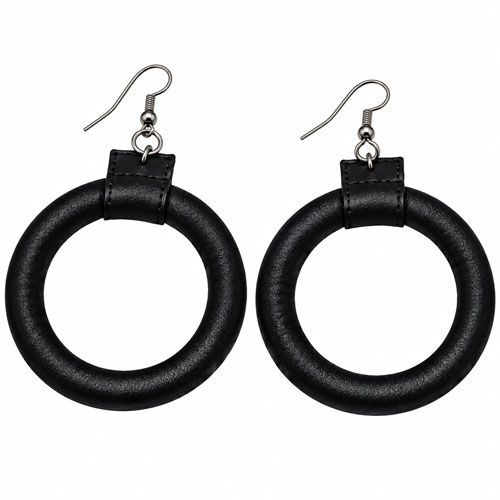 Textured Leather Hoop Earrings Textured Leather Hoop Earrings