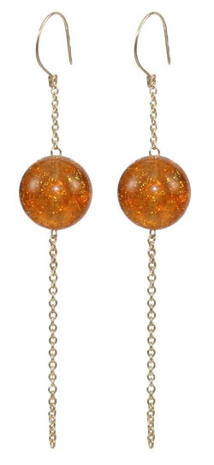 Golden Orbit 14K Gold-Filled Chain Drop Earrings